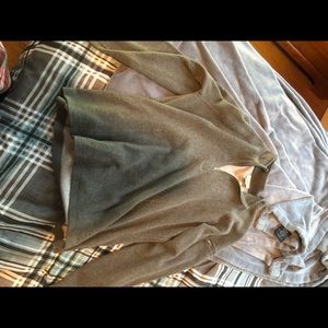 grey ll bean fleece quarter zip sweatshirt